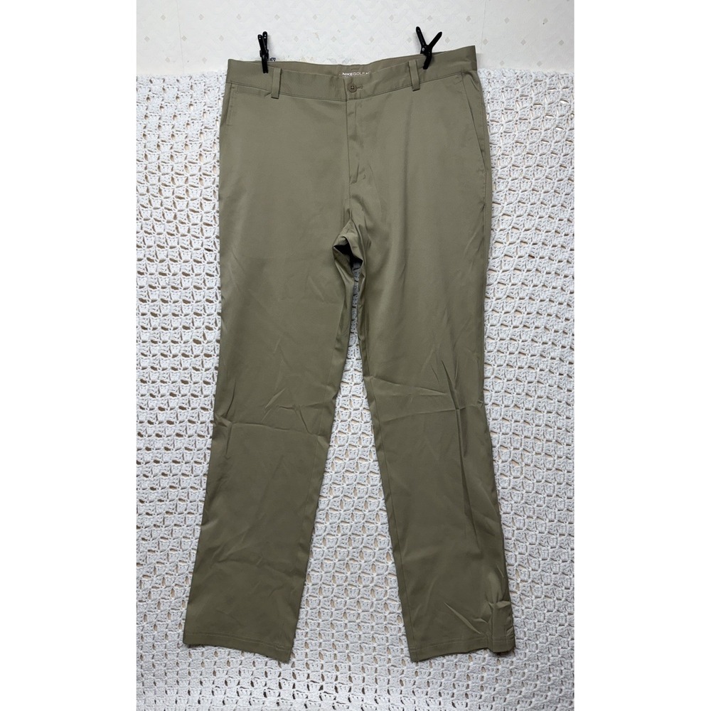 Nike Golf Pants Mens 34x34 Beige Dri-FIT Performance Flat Front 639779-235